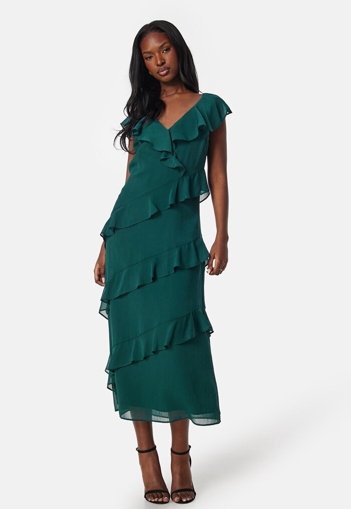 Bubbleroom Occasion Frill Chiffon Midi Dress