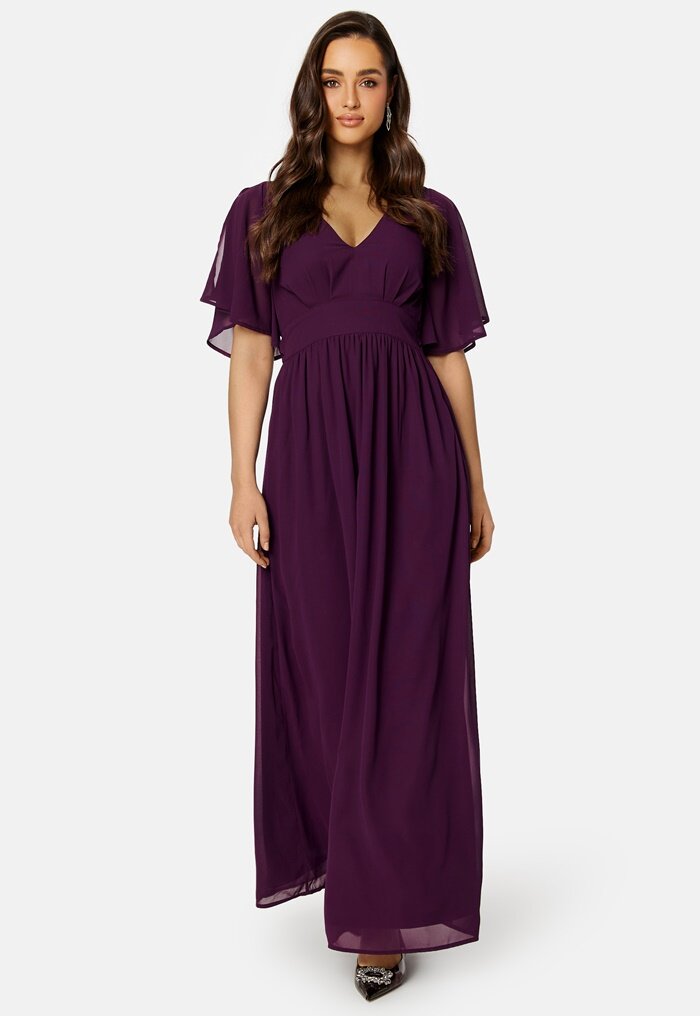 Bubbleroom Occasion Butterfly Sleeve Chiffon Gown