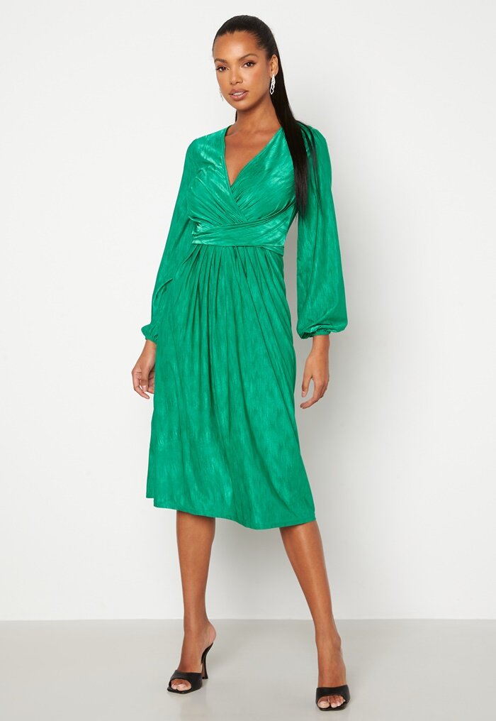 Bubbleroom Occasion Wrap Tie Midi Dress