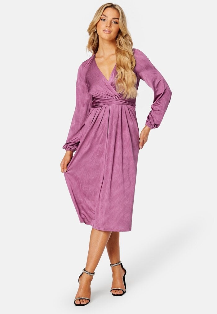 Bubbleroom Occasion Wrap Tie Midi Dress