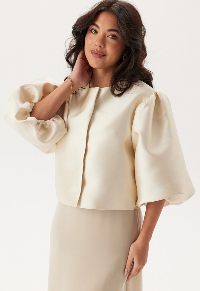 Bubbleroom Occasion Puff Sleeve Satin Jacket