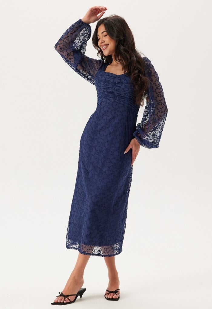 Bubbleroom Occasion Ruched L/S Midi Dress 