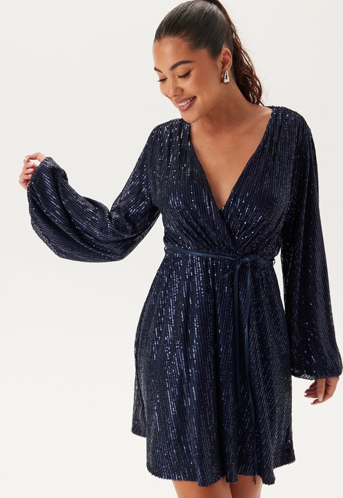 Bubbleroom Occasion Sequin Balloon Sleeve Dress