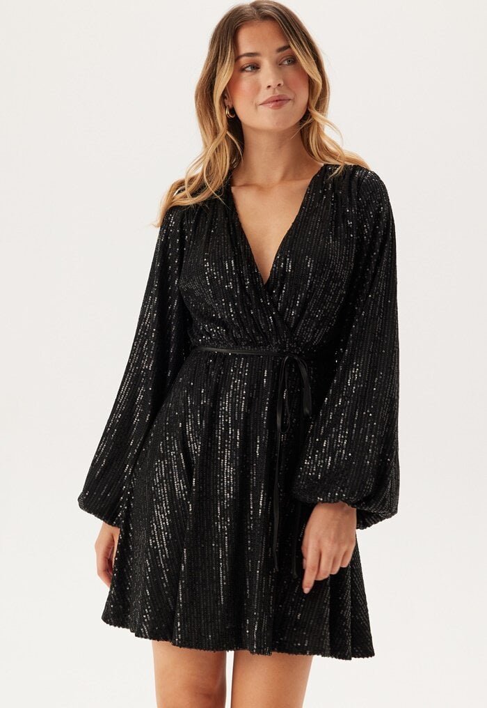 Bubbleroom Occasion Sequin Balloon Sleeve Dress