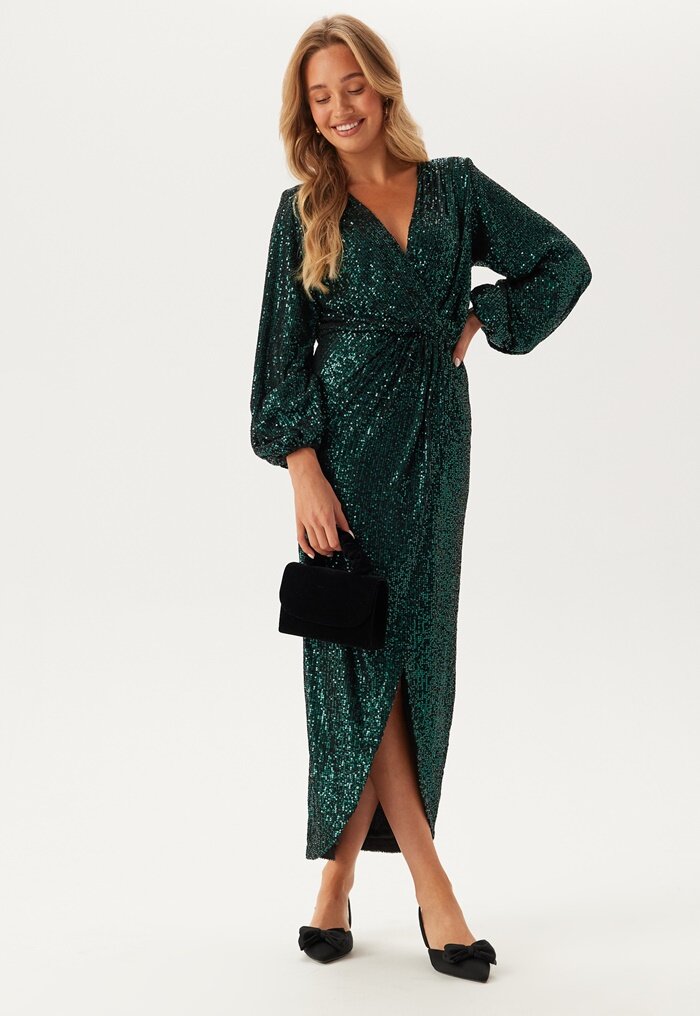 Bubbleroom Occasion Sequin Wrap Gown