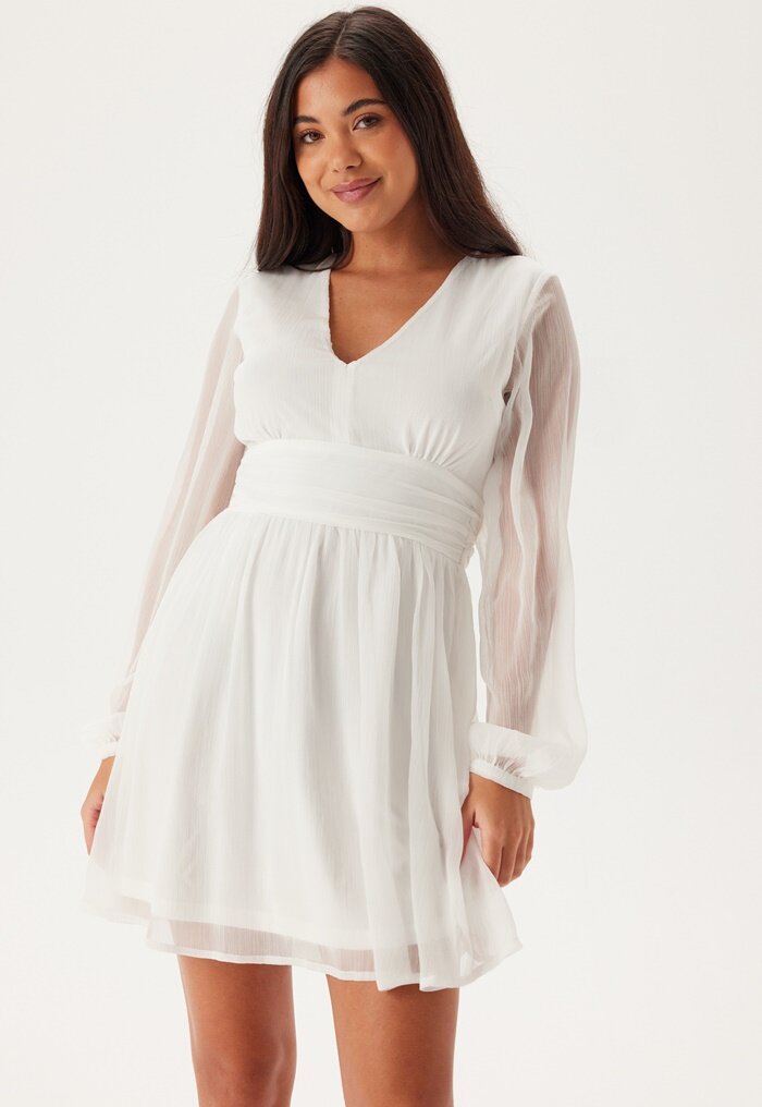 Bubbleroom Occasion Tie Back L/S Chiffon Dress