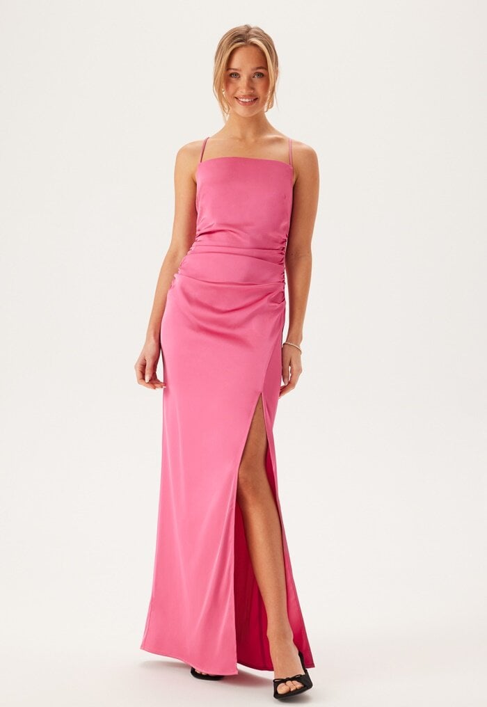 Bubbleroom Occasion Tie Back Satin Gown