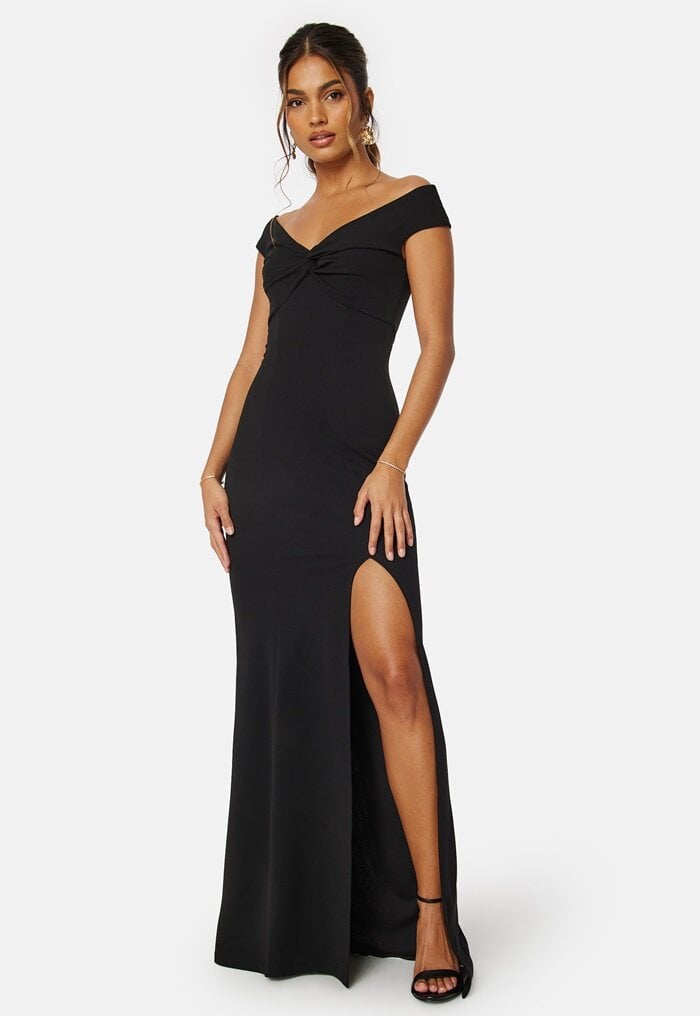 Bubbleroom Occasion Twist Off Shoulder Gown