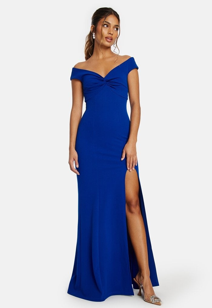 Bubbleroom Occasion Twist Off Shoulder Gown