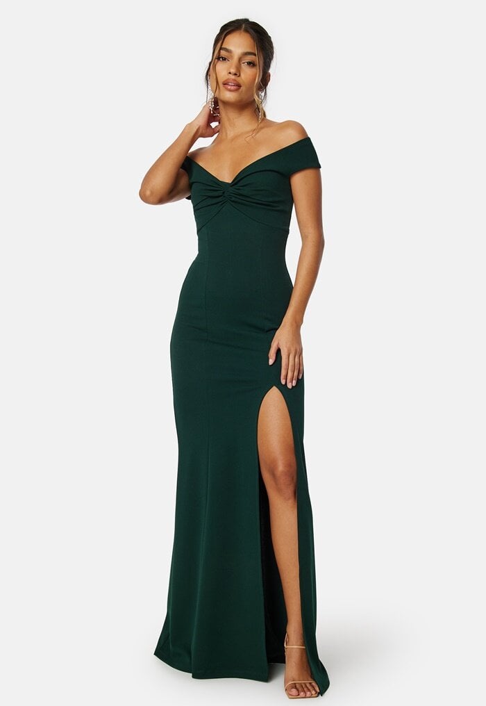 Bubbleroom Occasion Twist Off Shoulder Gown