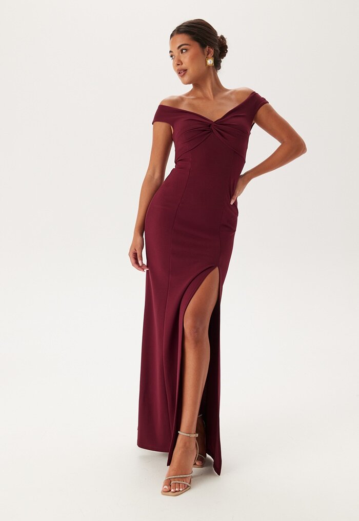 Bubbleroom Occasion Twist Off Shoulder Gown