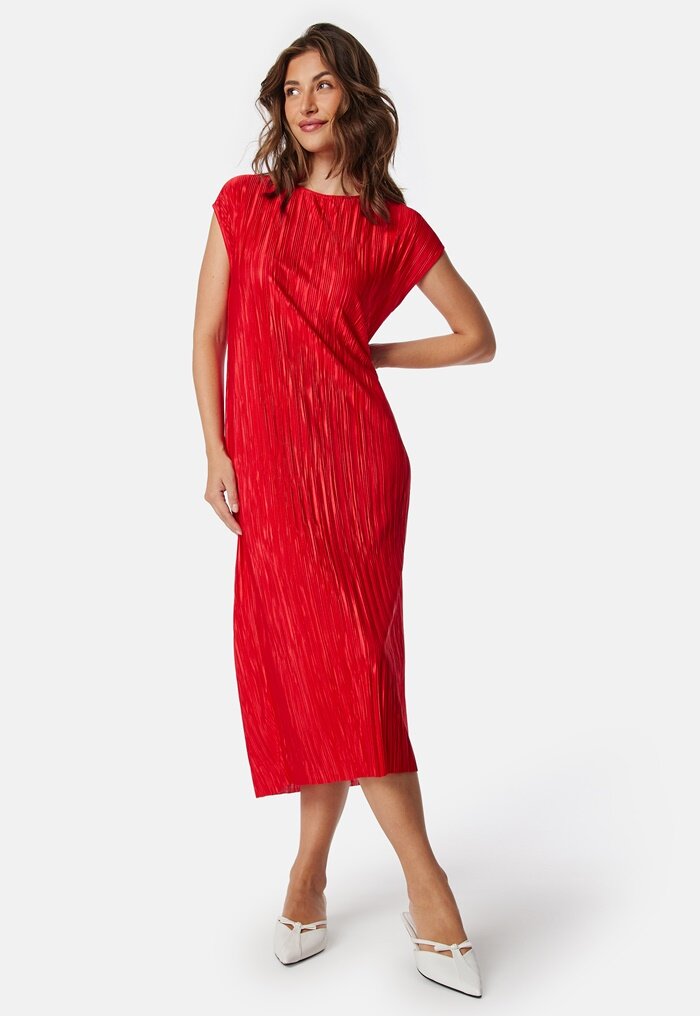 BUBBLEROOM Pleated Cap Sleeve Dress