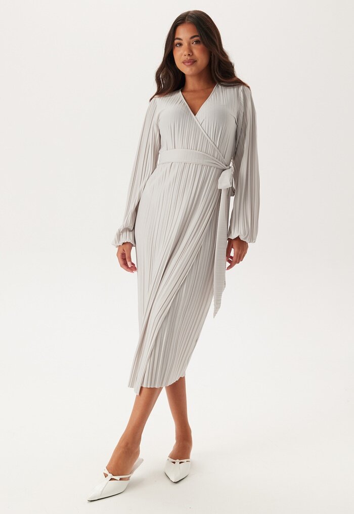 BUBBLEROOM  Pleated Wrap Dress