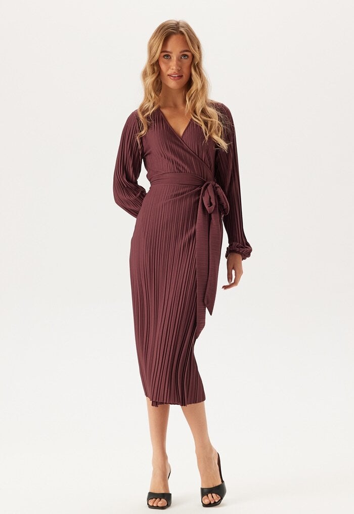 BUBBLEROOM  Pleated Wrap Dress