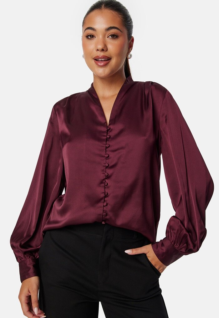 BUBBLEROOM Button Satin Blouse