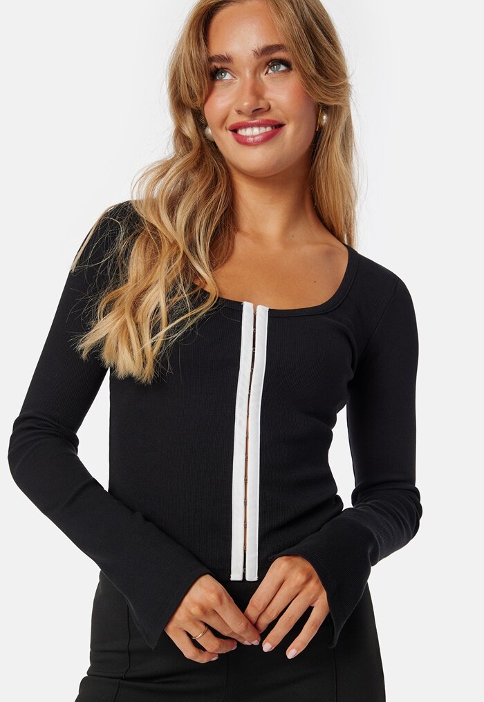 BUBBLEROOM Round Neck Cardigan Top