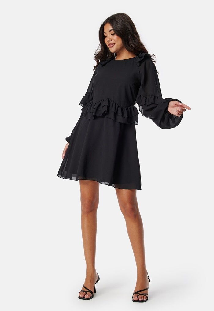 BUBBLEROOM Round Neck Short Frill Dress