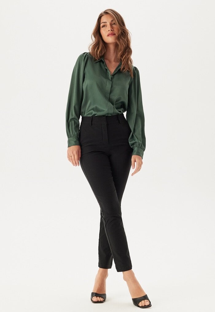 BUBBLEROOM Satin Puff Sleeve Shirt