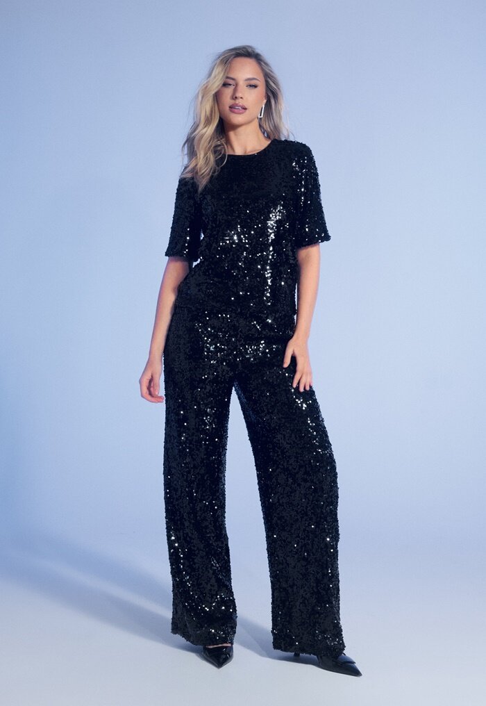 BUBBLEROOM Sequin Wide Trousers