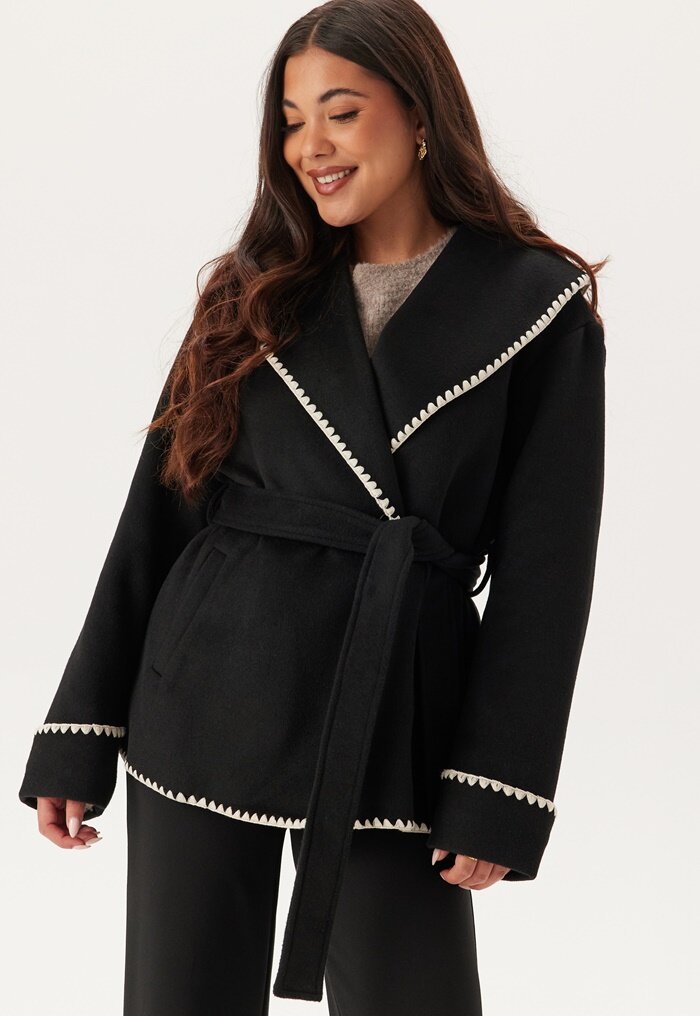 BUBBLEROOM Shawl Collar Wool Blend Jacket