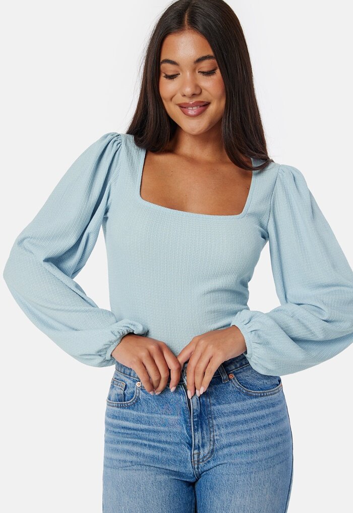 BUBBLEROOM Square Neck Balloon Sleeve Top