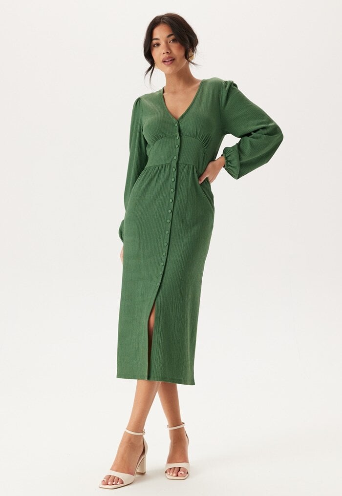 BUBBLEROOM Structure Button Midi Dress