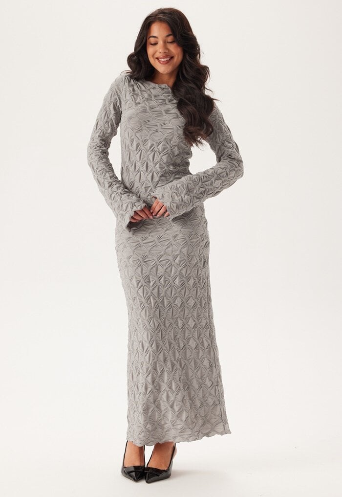 BUBBLEROOM Structure Long Sleeve Midi Dress