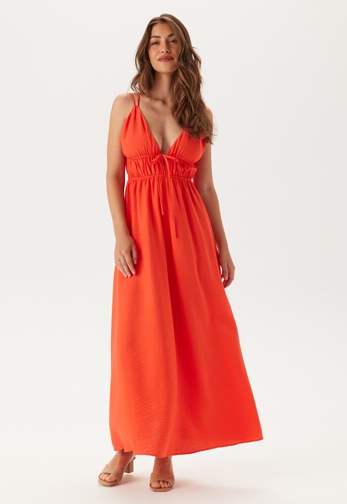 BUBBLEROOM Tie Strap Maxi Dress 