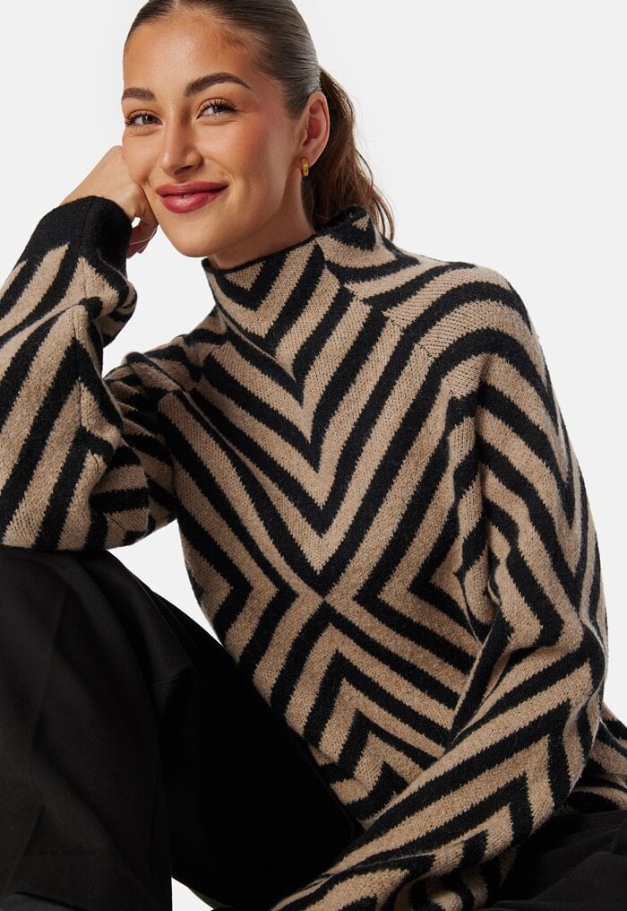 BUBBLEROOM Funnel Neck Knitted Sweater