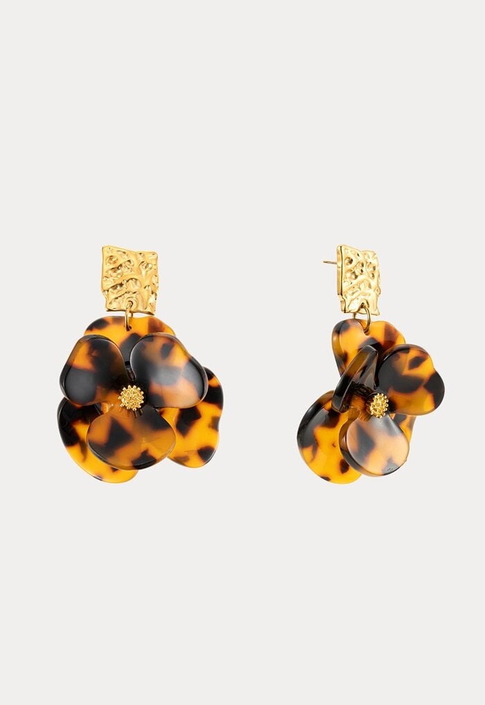 BY JOLIMA Flower Dream Earring Leopard