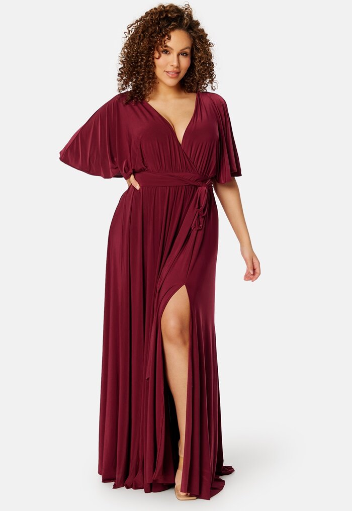 Goddiva Curve Flutter Sleeve Maxi Dress