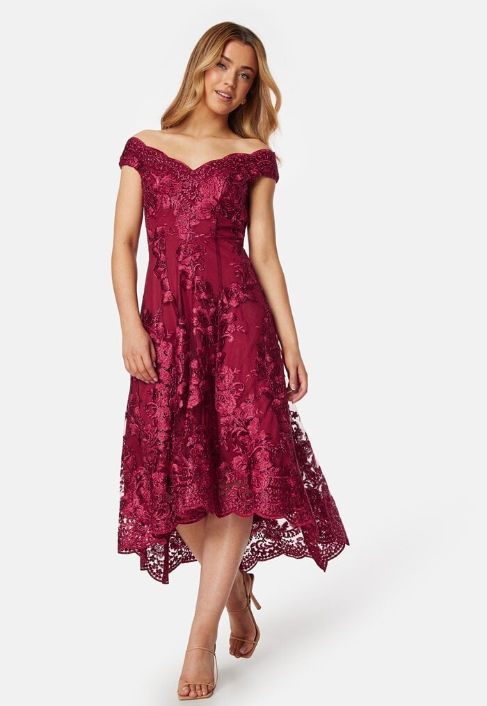 Goddiva Embroidered Lace Dress