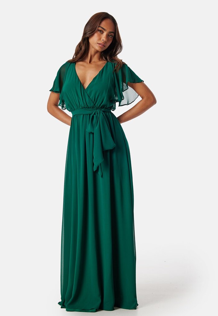 Goddiva Flutter Chiffon Maxi Dress