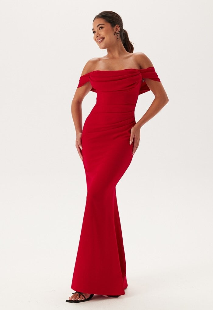 Goddiva Off Shoulder Maxi Dress