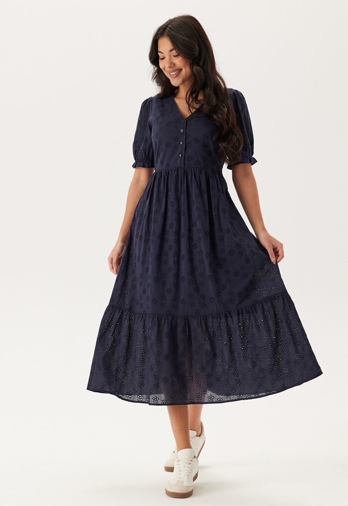 Happy Holly Broderie Anglaise V-Neck Dress