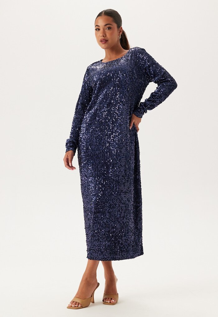 Happy Holly Sequin Long Midi Dress