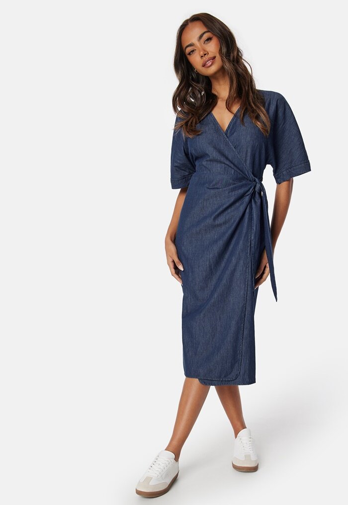 Happy Holly Denim Wrap Dress