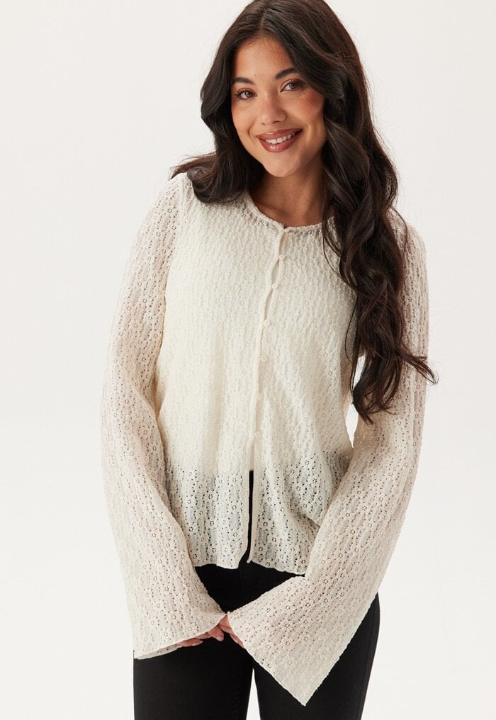 Happy Holly Trumpet Sleeve Lace Cardigan