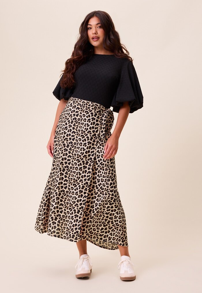 Happy Holly Viscose Midi Wrap Skirt