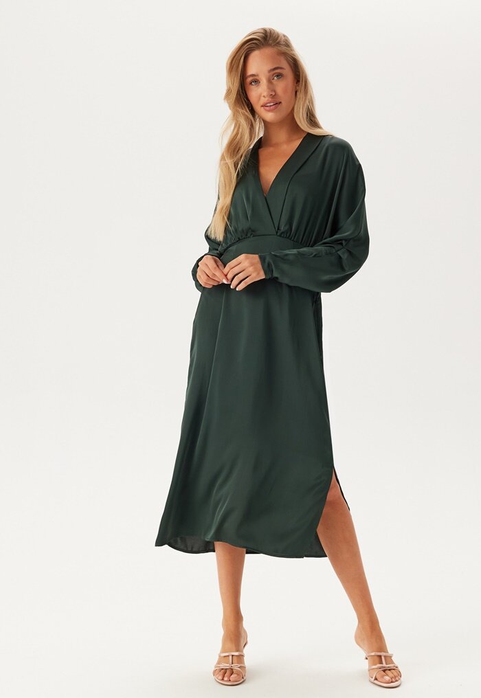 VILA Vimarosa L/S V-NECK MIDI DRESS