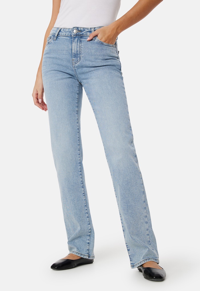 Pieces Pckelly Mid Waist Straight Jeans