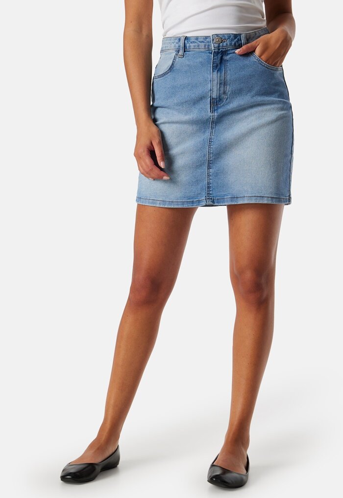 Pieces Pcpeggy HW Denim Skirt