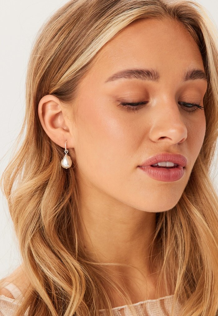 Pilgrim Sky Pearl Earrings Silver-plat