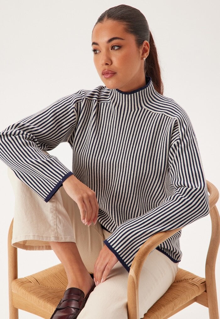 VERO MODA Vmgold Ls Highneck Pinstripe P