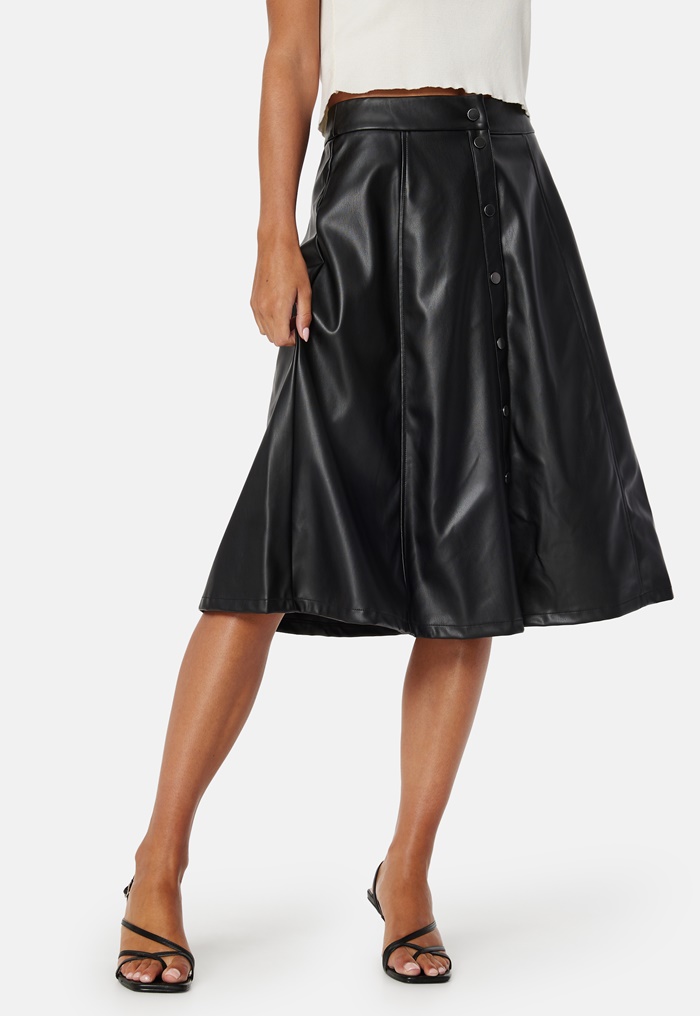 VILA Brown HW Coated Skirt