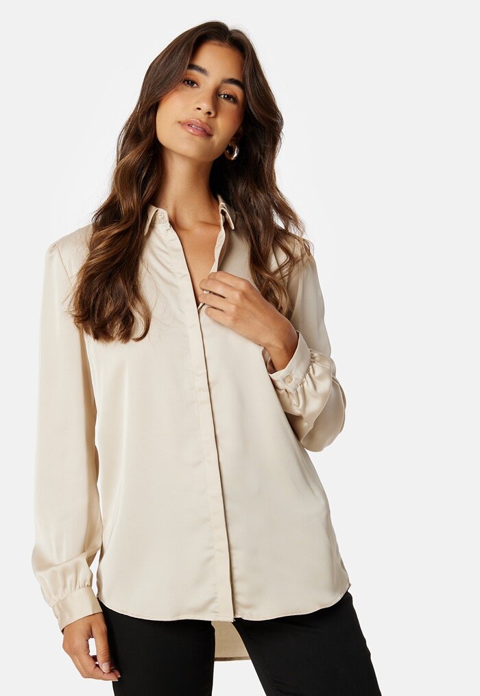 VILA Ellette Satin L/S Shirt