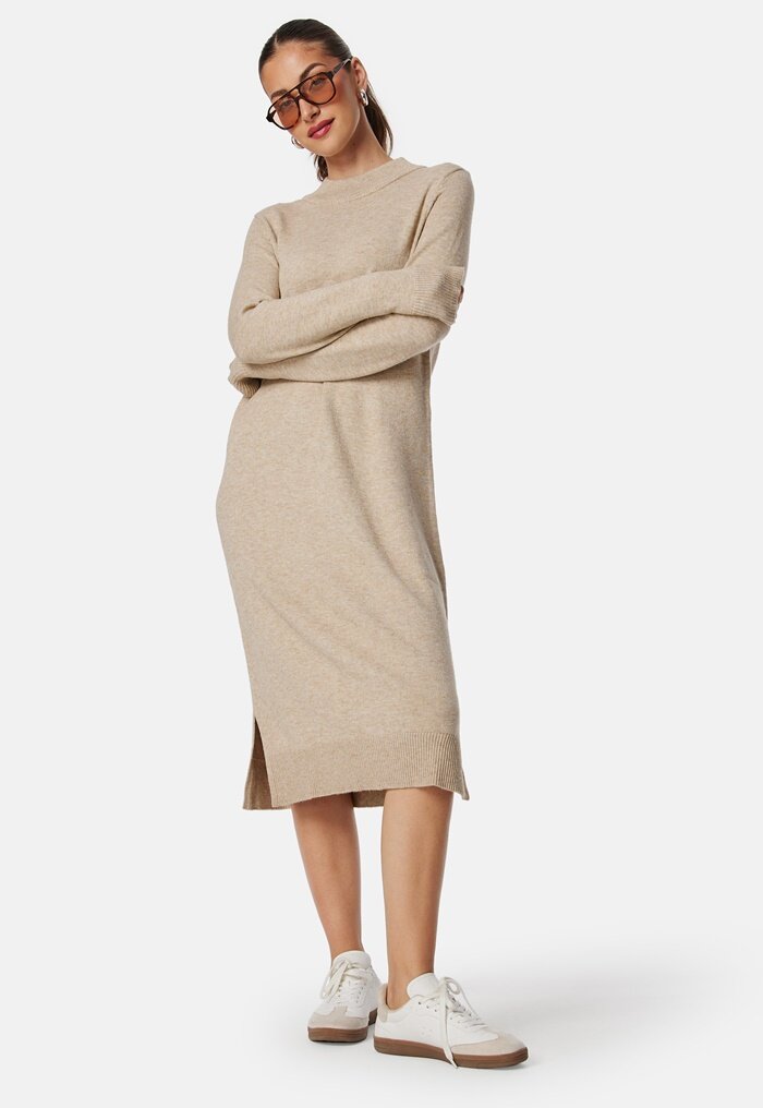 VILA Ril Crew Neck Midi Dress