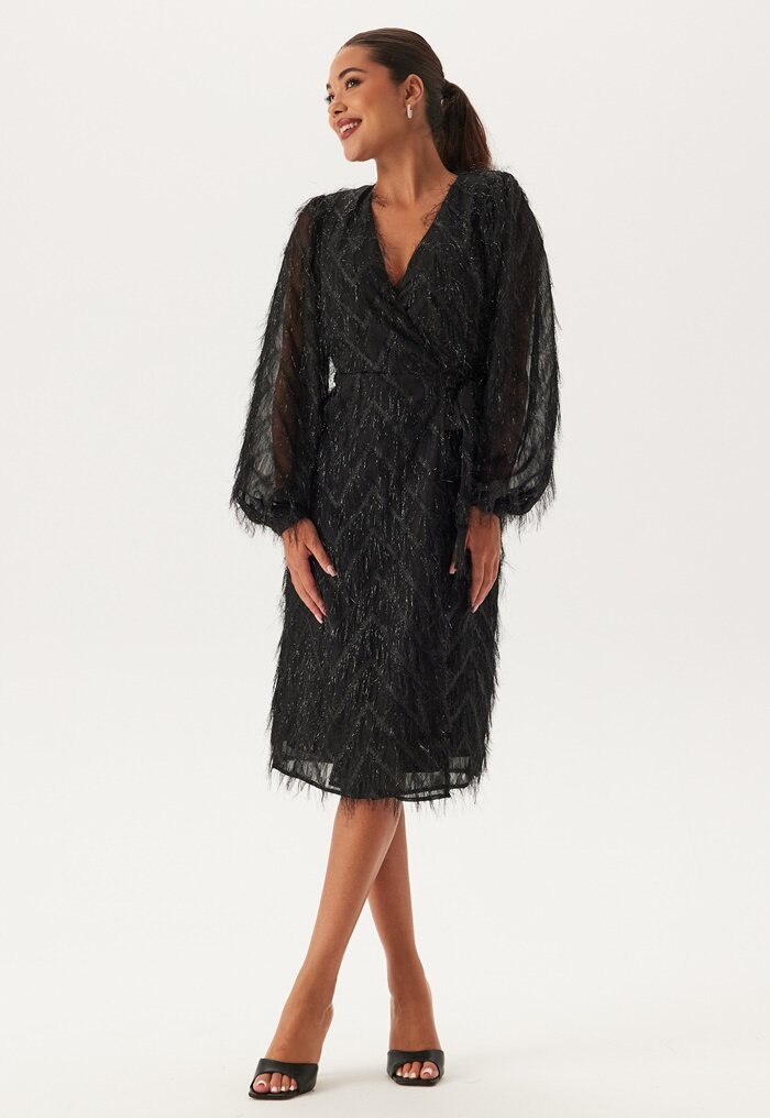 VILA Vifeather L/S MIDI WRAP DRESS 