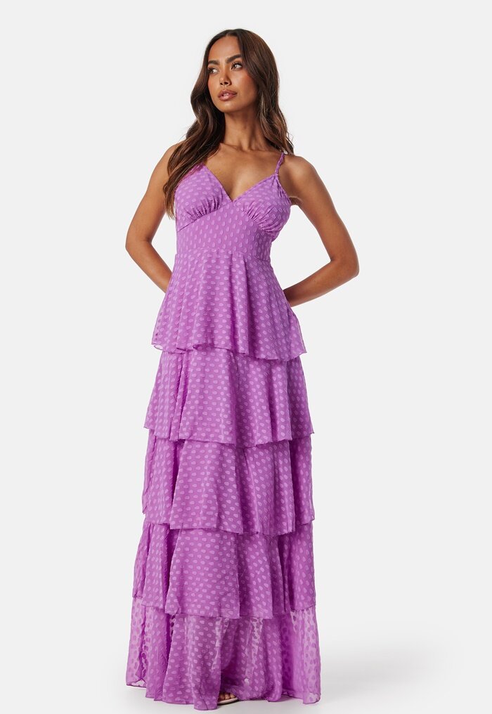 VILA Viika V-Neck maxi flounce dress