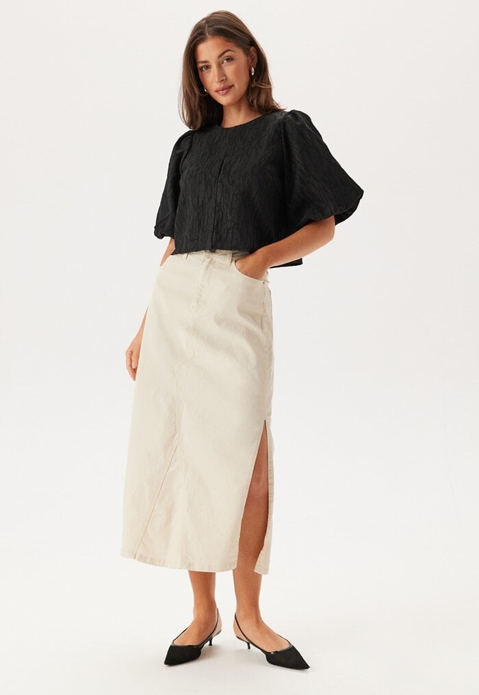 VILA Vinus Hw Midi Denim Skirt